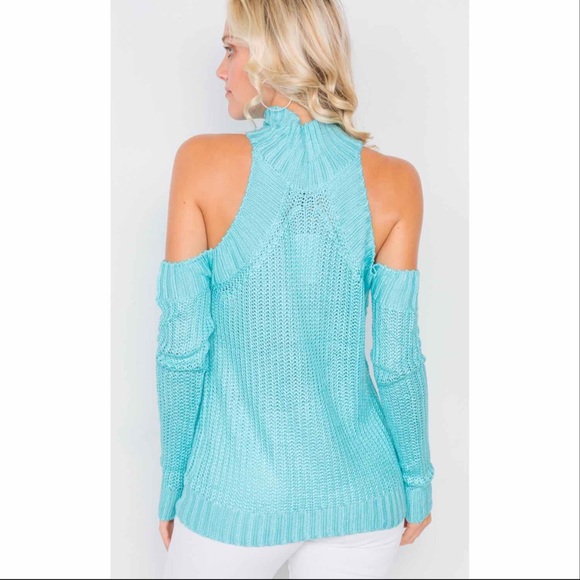 COLD SHOULDER KNIT TURTLENECK SWEATER - Picture 3 of 5